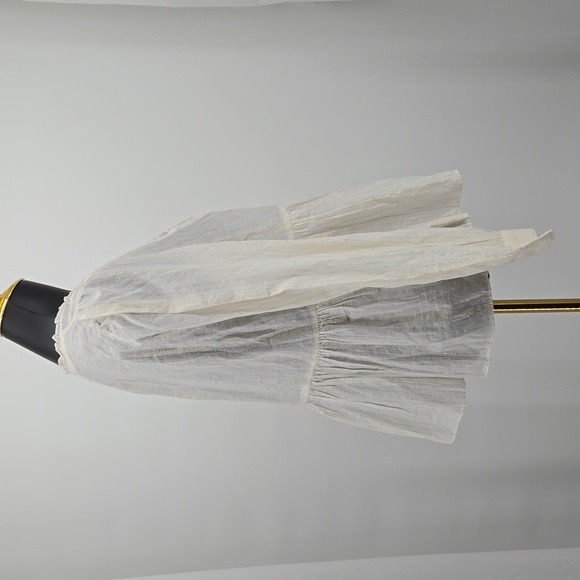 Anthropologie Floreat Womens Embroidered Lace Peplum Blouse Gold Thread  Size 10 - Picture 10 of 16